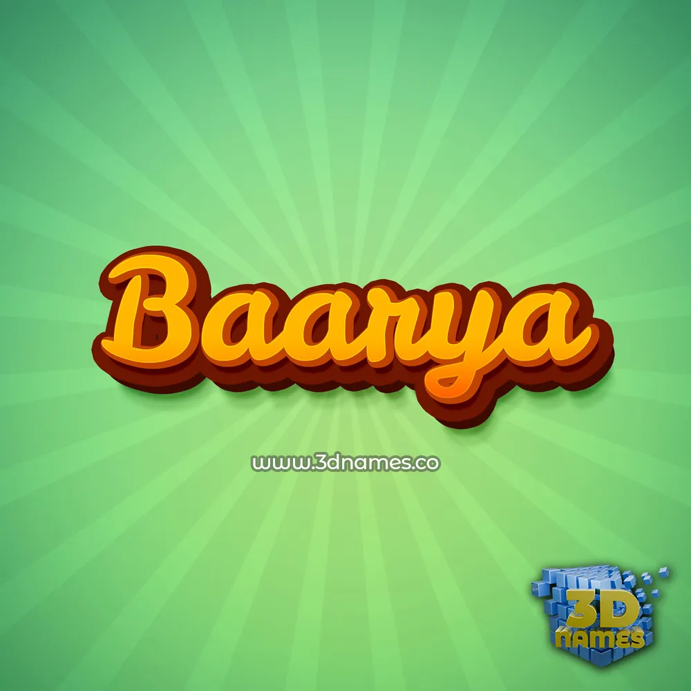 baarya in Green Rays style - 3D name wallpaper