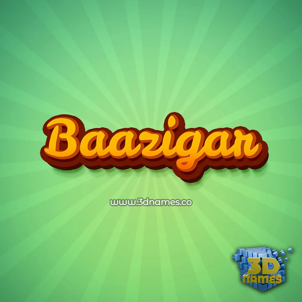 baazigar in Green Rays style - 3D name wallpaper