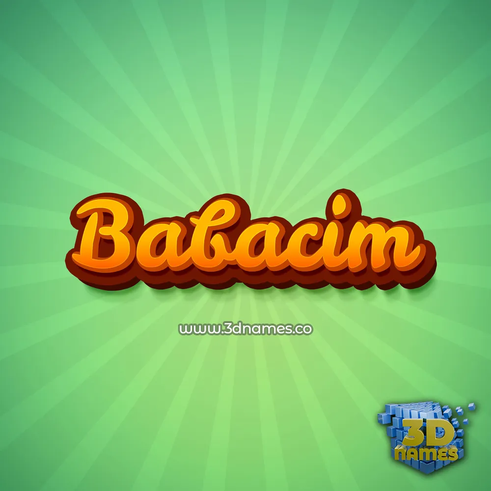 babacim in Green Rays style - 3D name wallpaper