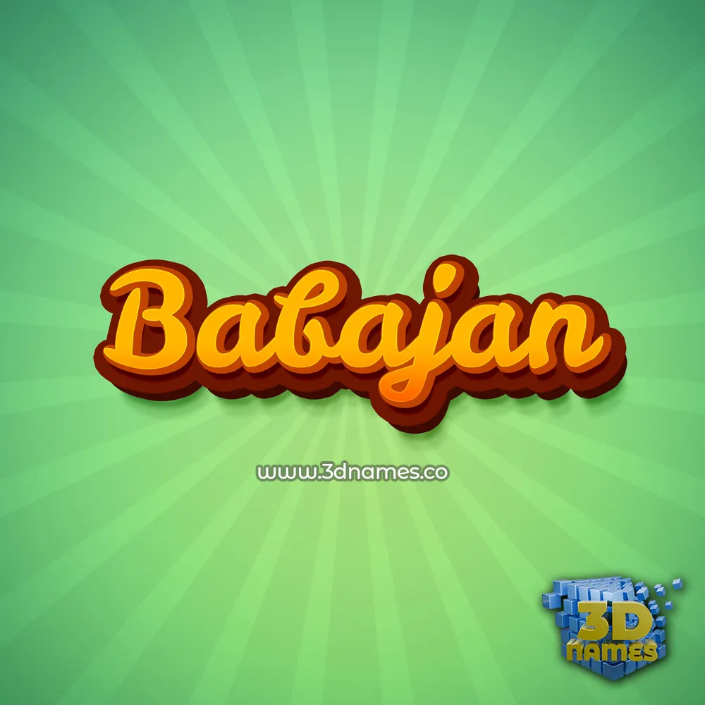 babajan in Green Rays style - 3D name wallpaper