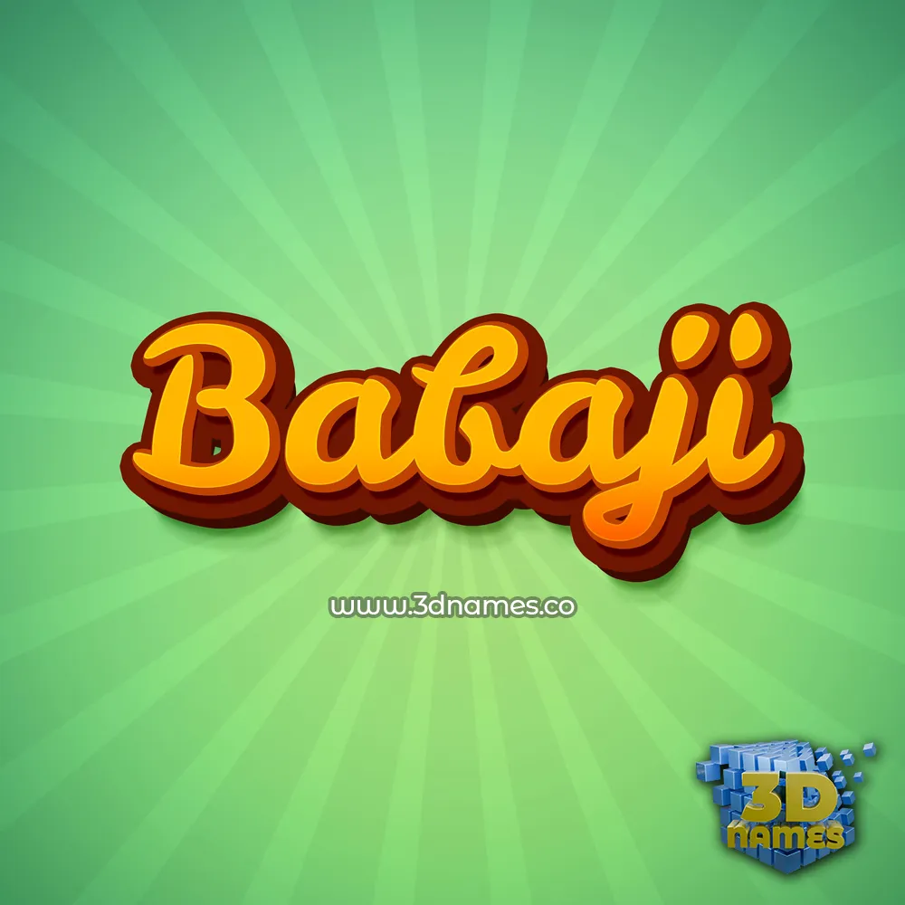 babaji in Green Rays style - 3D name wallpaper
