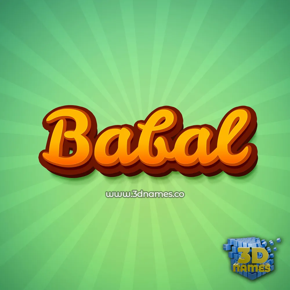 babal in Green Rays style - 3D name wallpaper