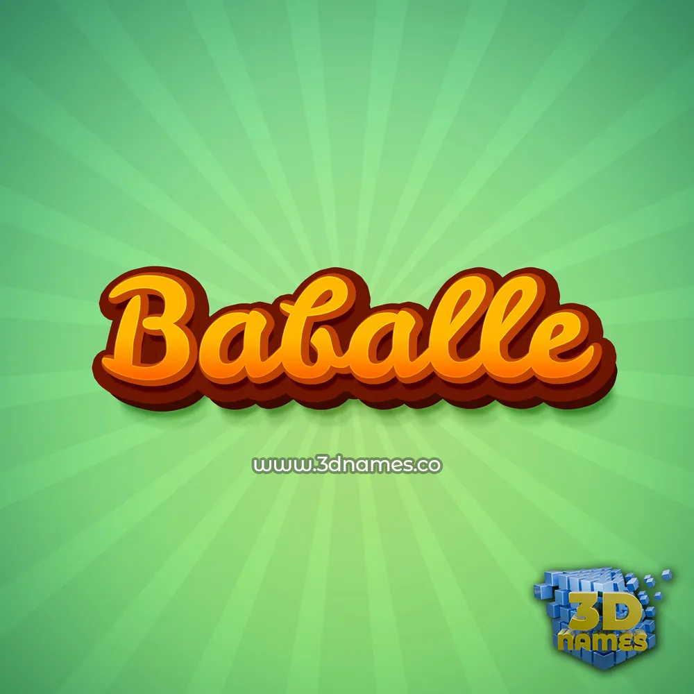 baballe in Green Rays style - 3D name wallpaper