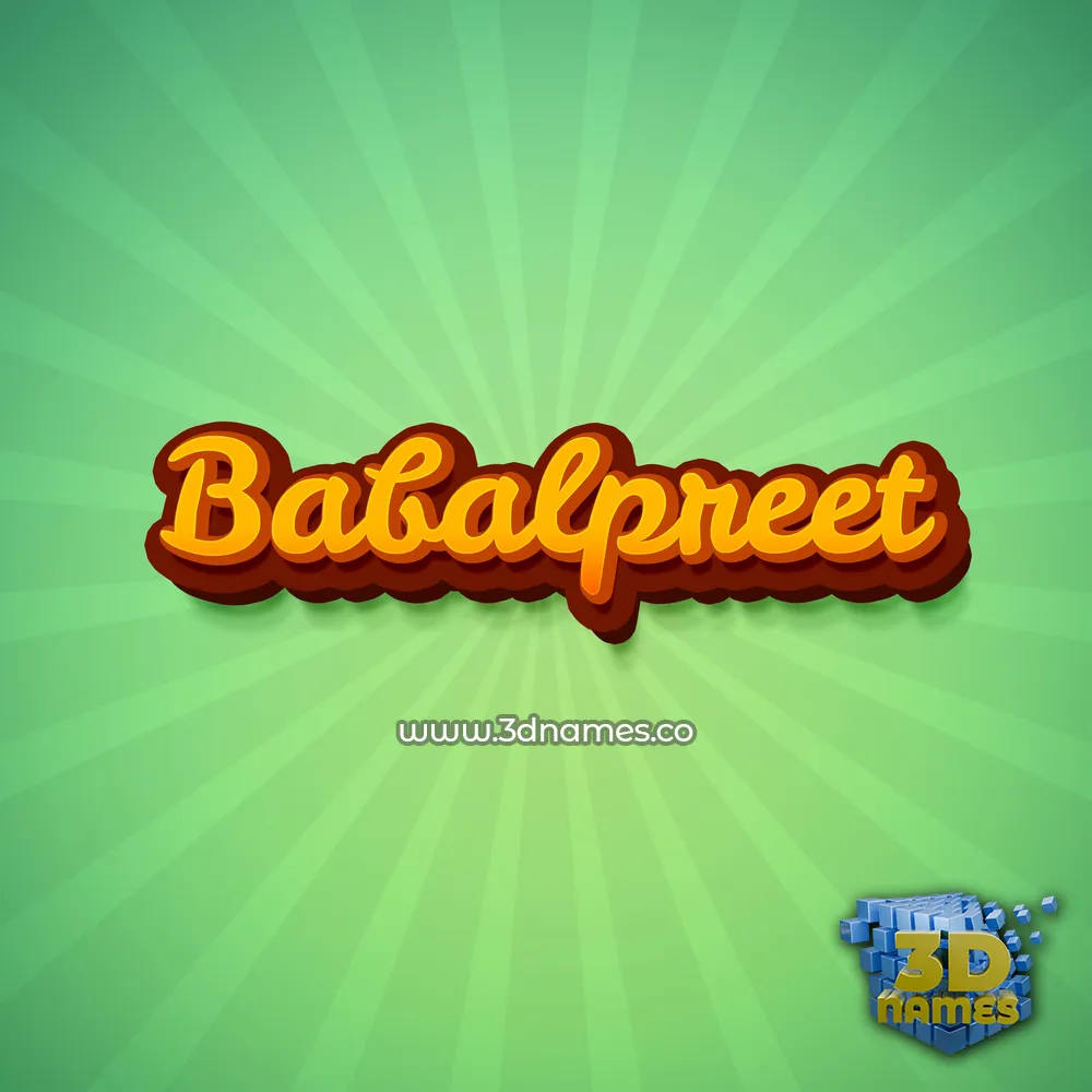 babalpreet in Green Rays style - 3D name wallpaper