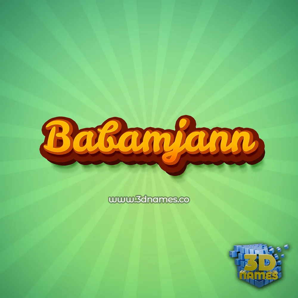 babamjann in Green Rays style - 3D name wallpaper