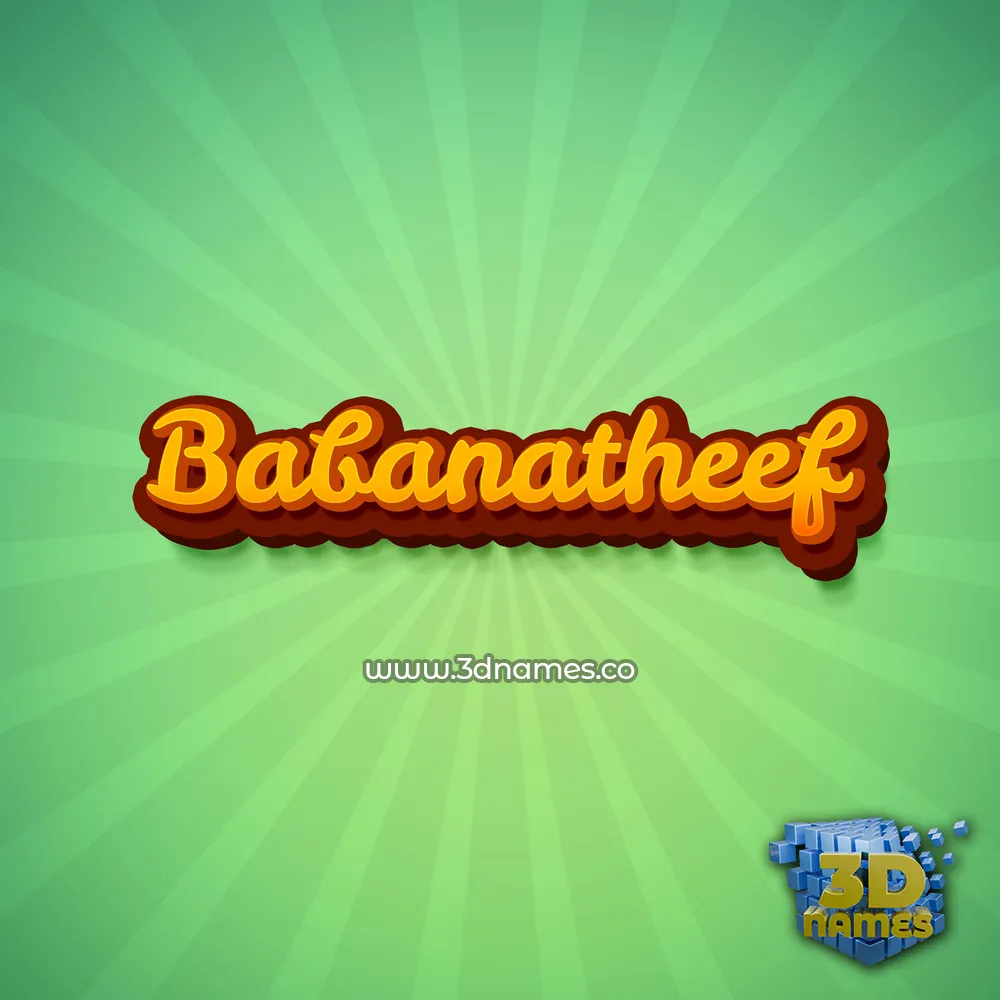 babanatheef in Green Rays style - 3D name wallpaper