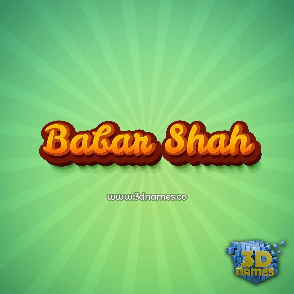 babar shah in Green Rays style - 3D name wallpaper