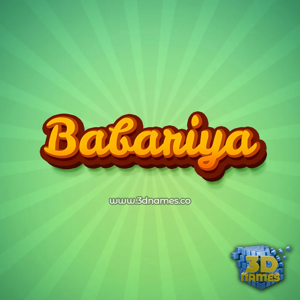 babariya in Green Rays style - 3D name wallpaper