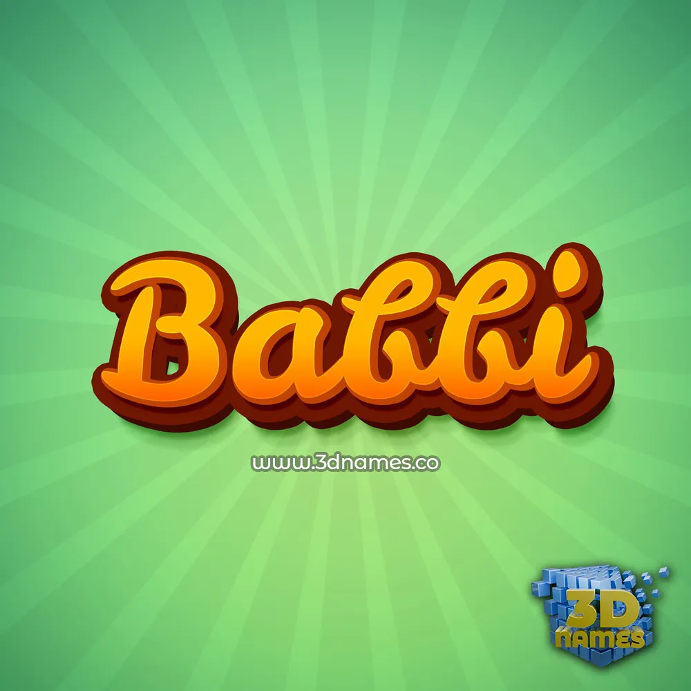 babbi in Green Rays style - 3D name wallpaper