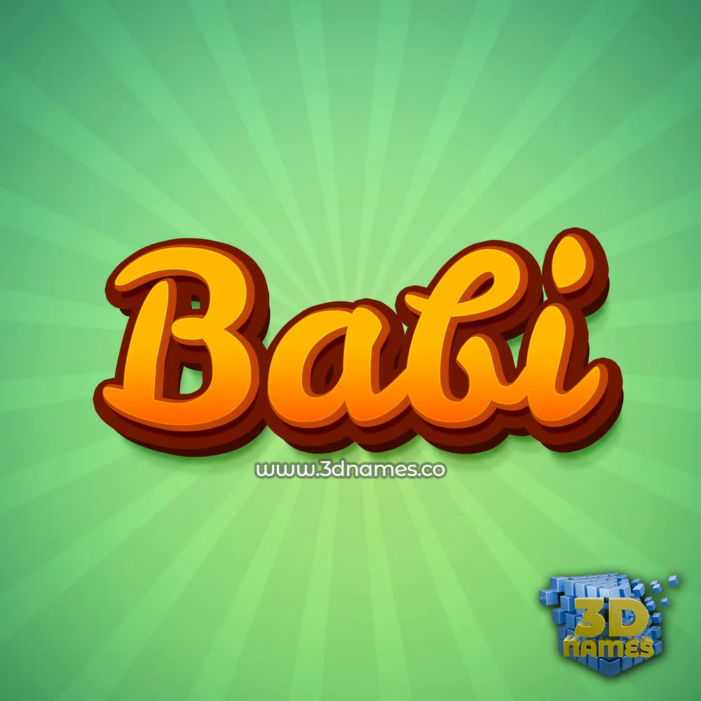 babi in Green Rays style - 3D name wallpaper