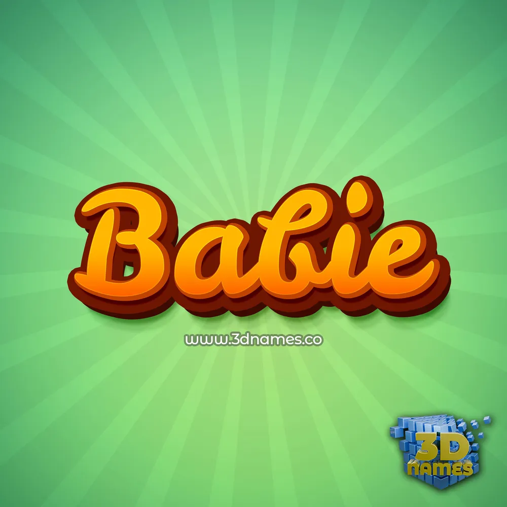 babie in Green Rays style - 3D name wallpaper