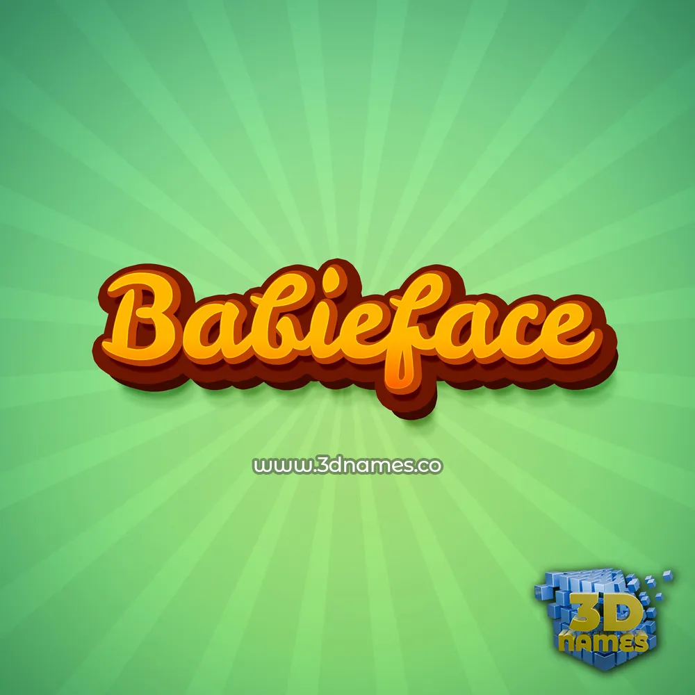 babieface in Green Rays style - 3D name wallpaper