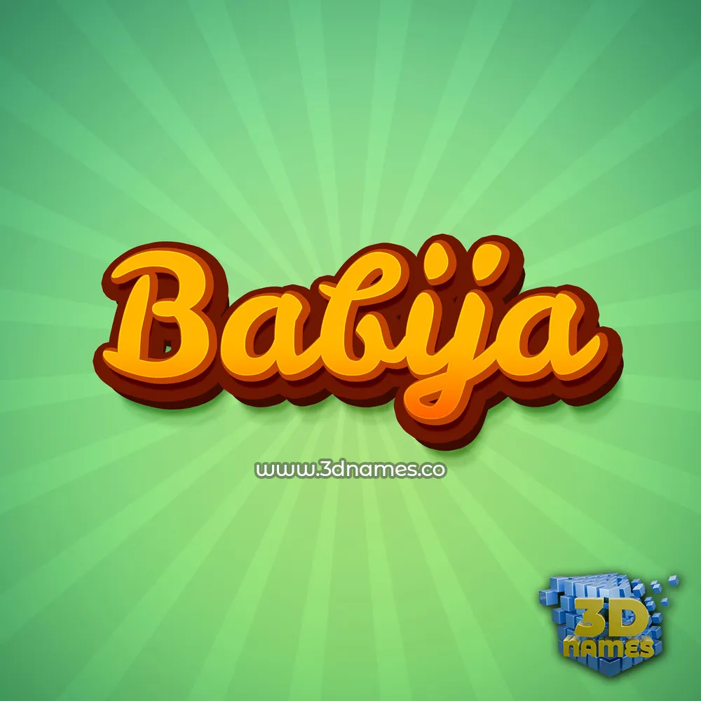 babija in Green Rays style - 3D name wallpaper
