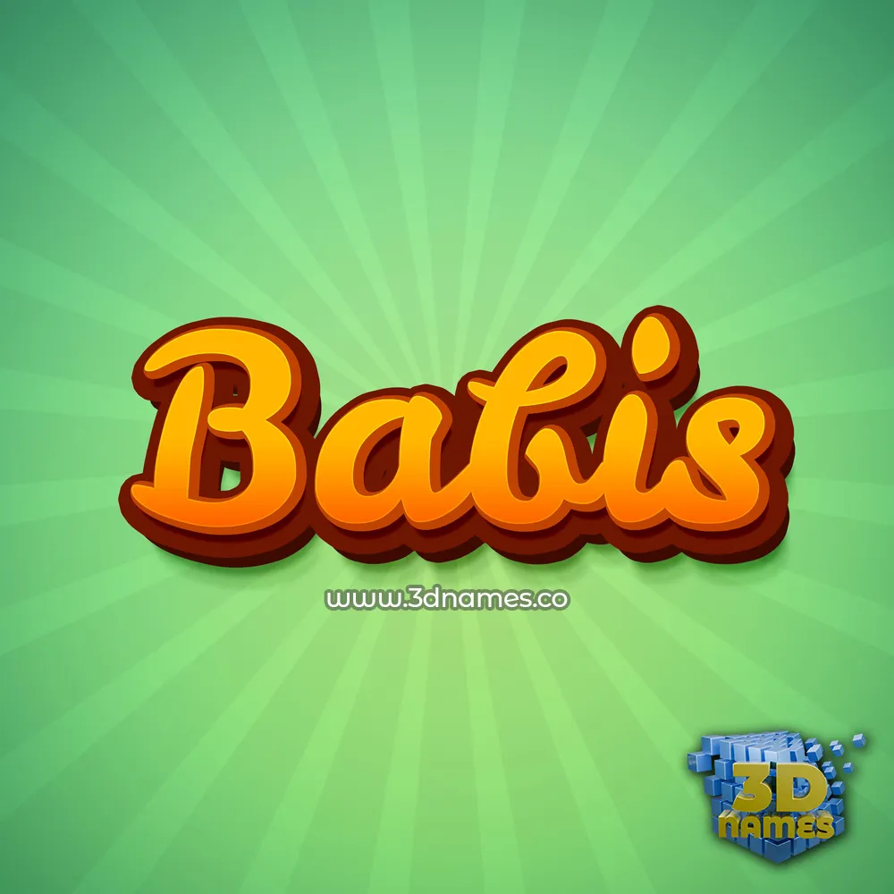 babis in Green Rays style - 3D name wallpaper
