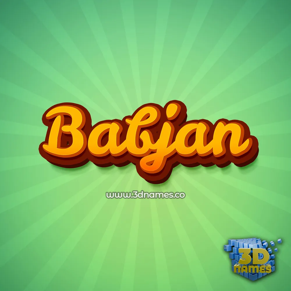 babjan in Green Rays style - 3D name wallpaper