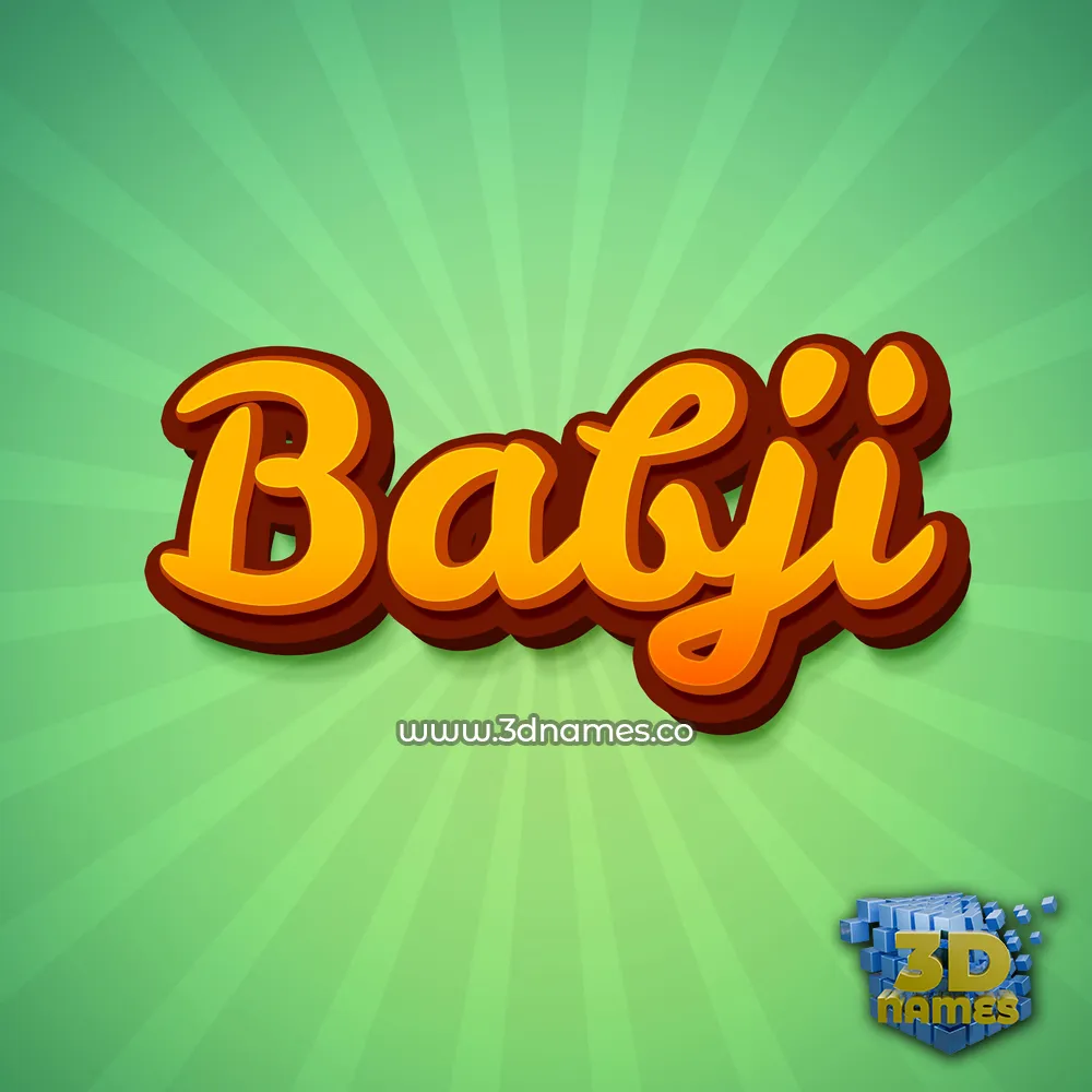 babji in Green Rays style - 3D name wallpaper