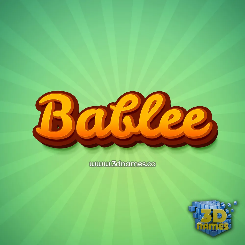 bablee in Green Rays style - 3D name wallpaper