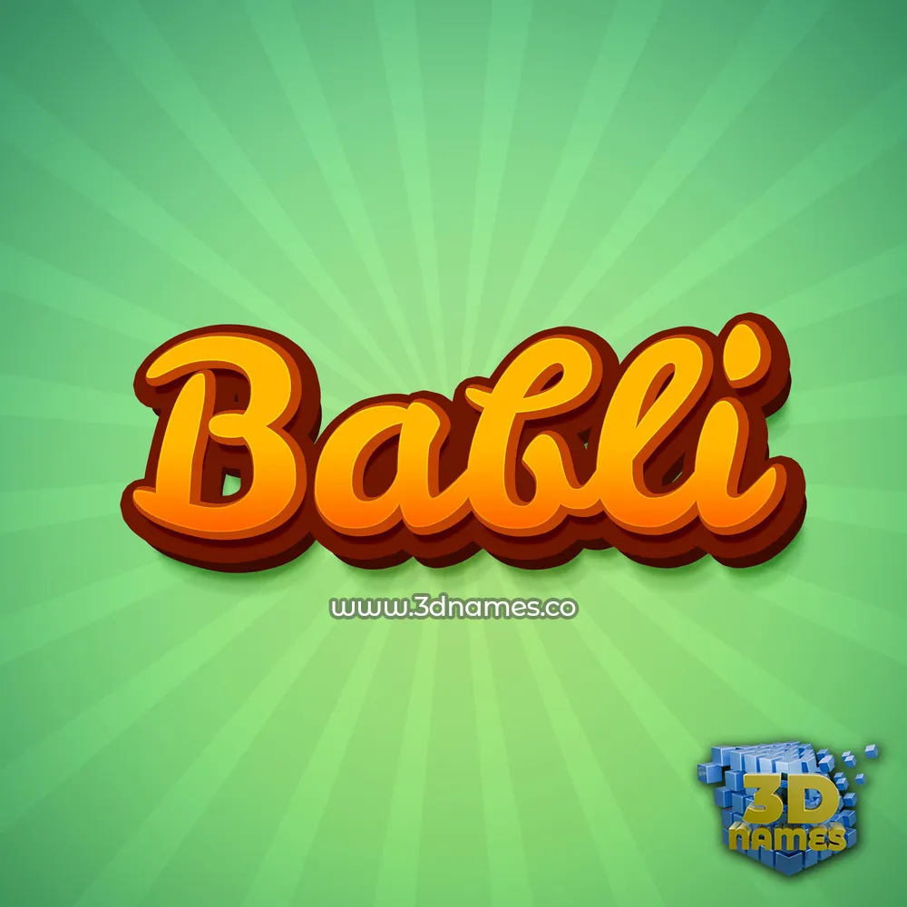 babli in Green Rays style - 3D name wallpaper