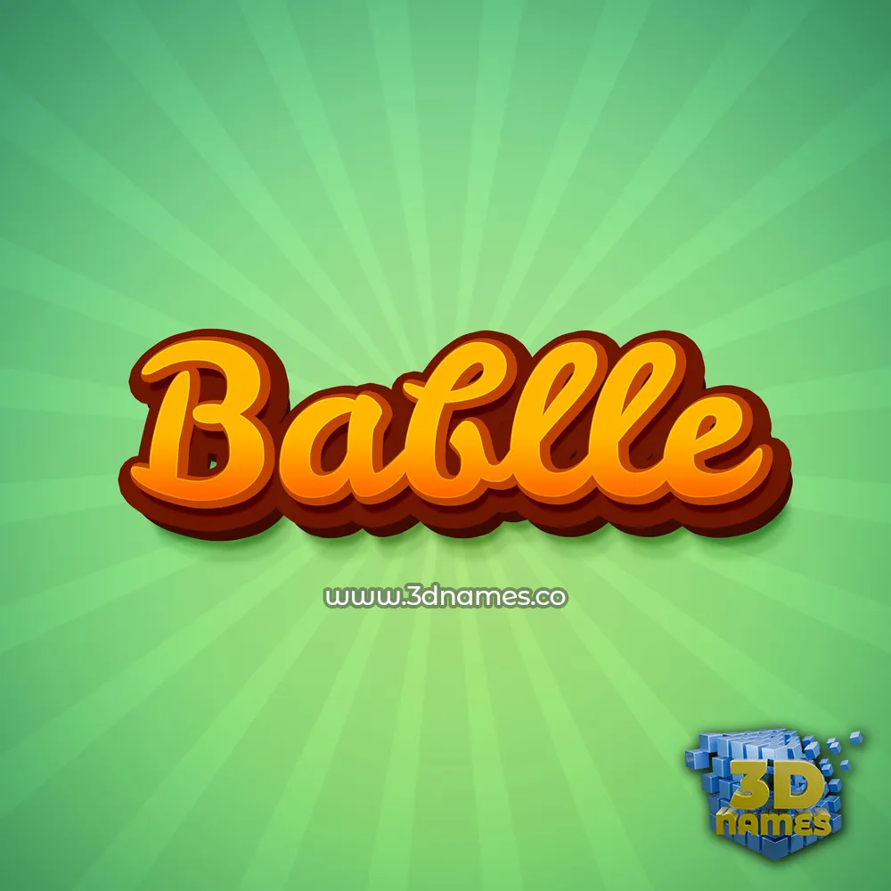 bablle in Green Rays style - 3D name wallpaper