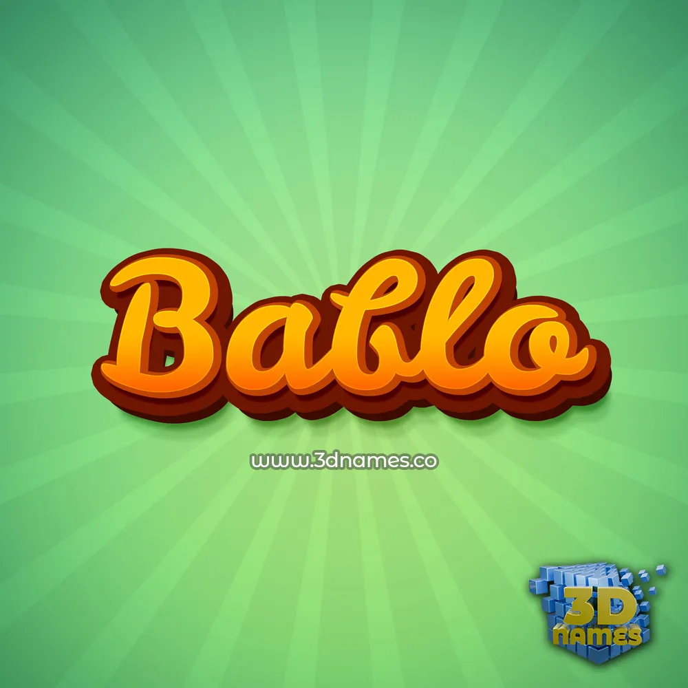 bablo in Green Rays style - 3D name wallpaper