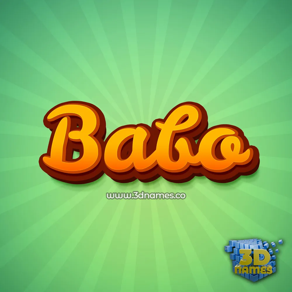 babo in Green Rays style - 3D name wallpaper