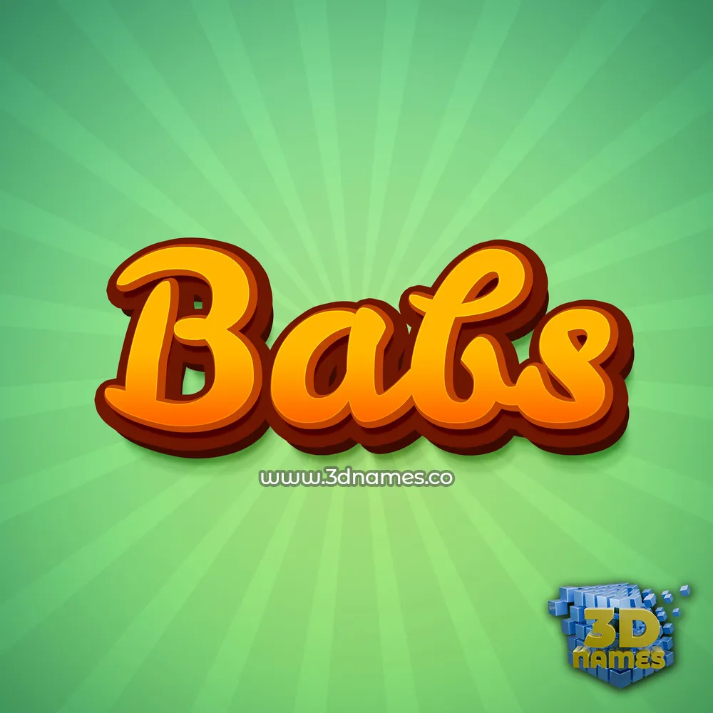 babs in Green Rays style - 3D name wallpaper