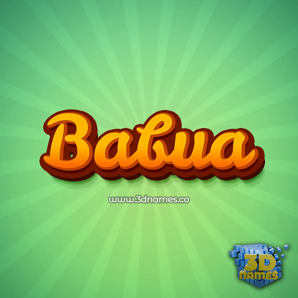 babua in Green Rays style - 3D name wallpaper