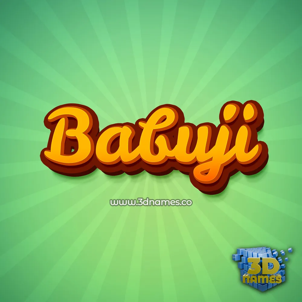 babuji in Green Rays style - 3D name wallpaper