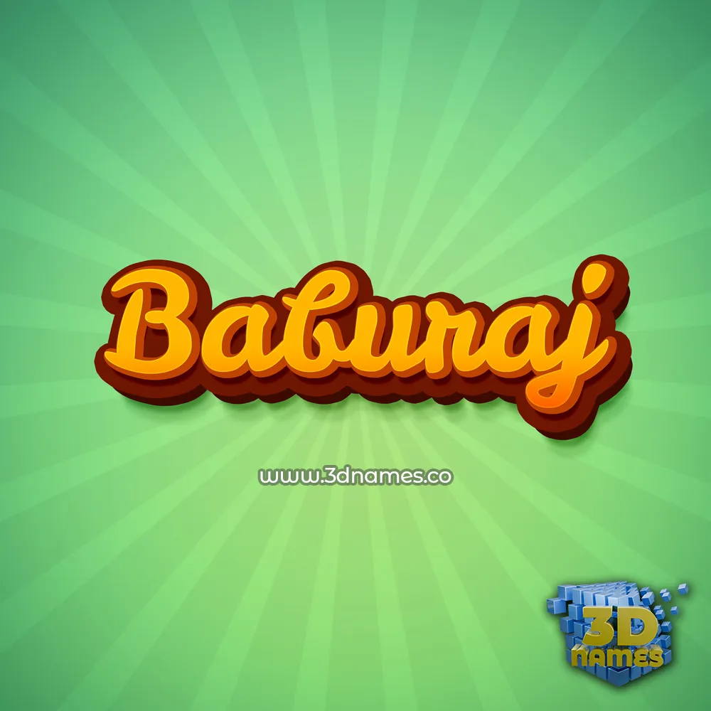 baburaj in Green Rays style - 3D name wallpaper