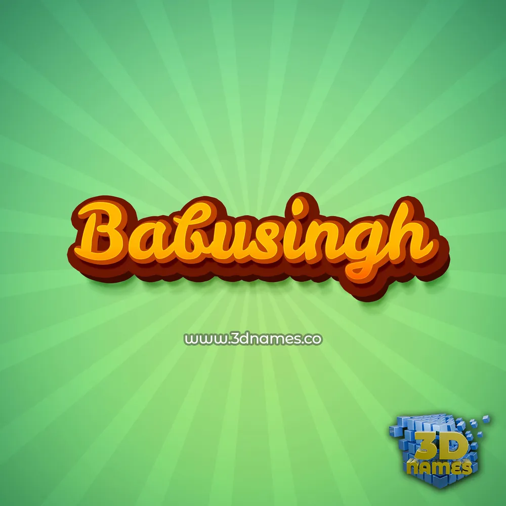 babusingh in Green Rays style - 3D name wallpaper