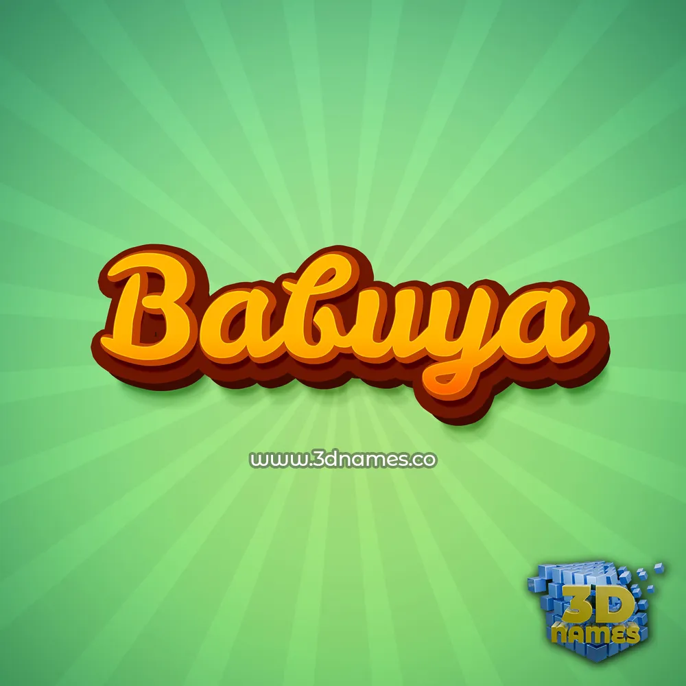 babuya in Green Rays style - 3D name wallpaper