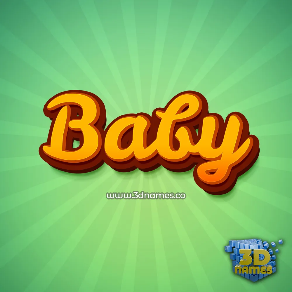 baby in Green Rays style - 3D name wallpaper
