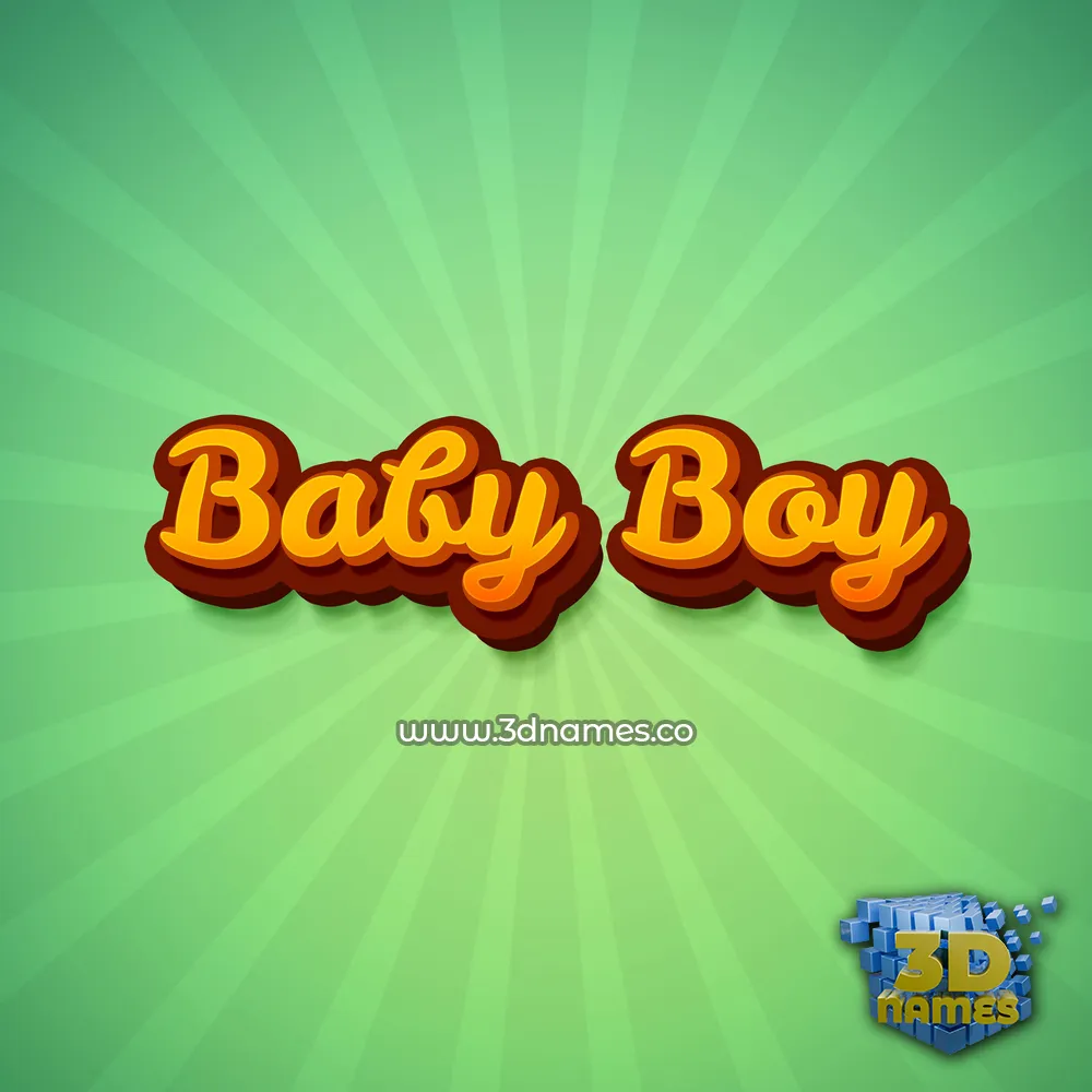 baby boy in Green Rays style - 3D name wallpaper