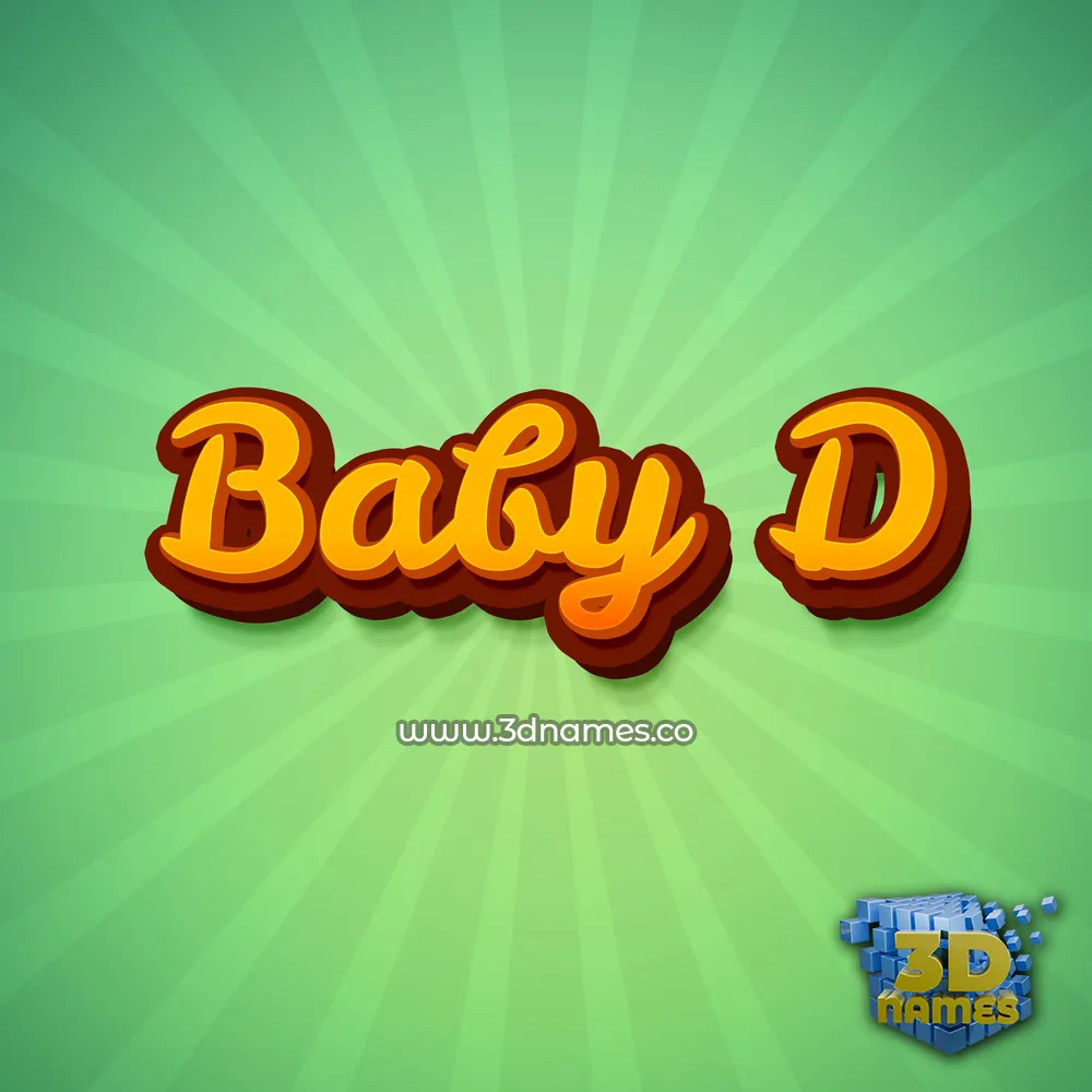 baby d in Green Rays style - 3D name wallpaper