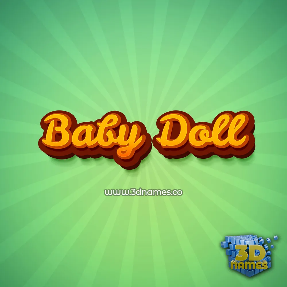 baby doll in Green Rays style - 3D name wallpaper