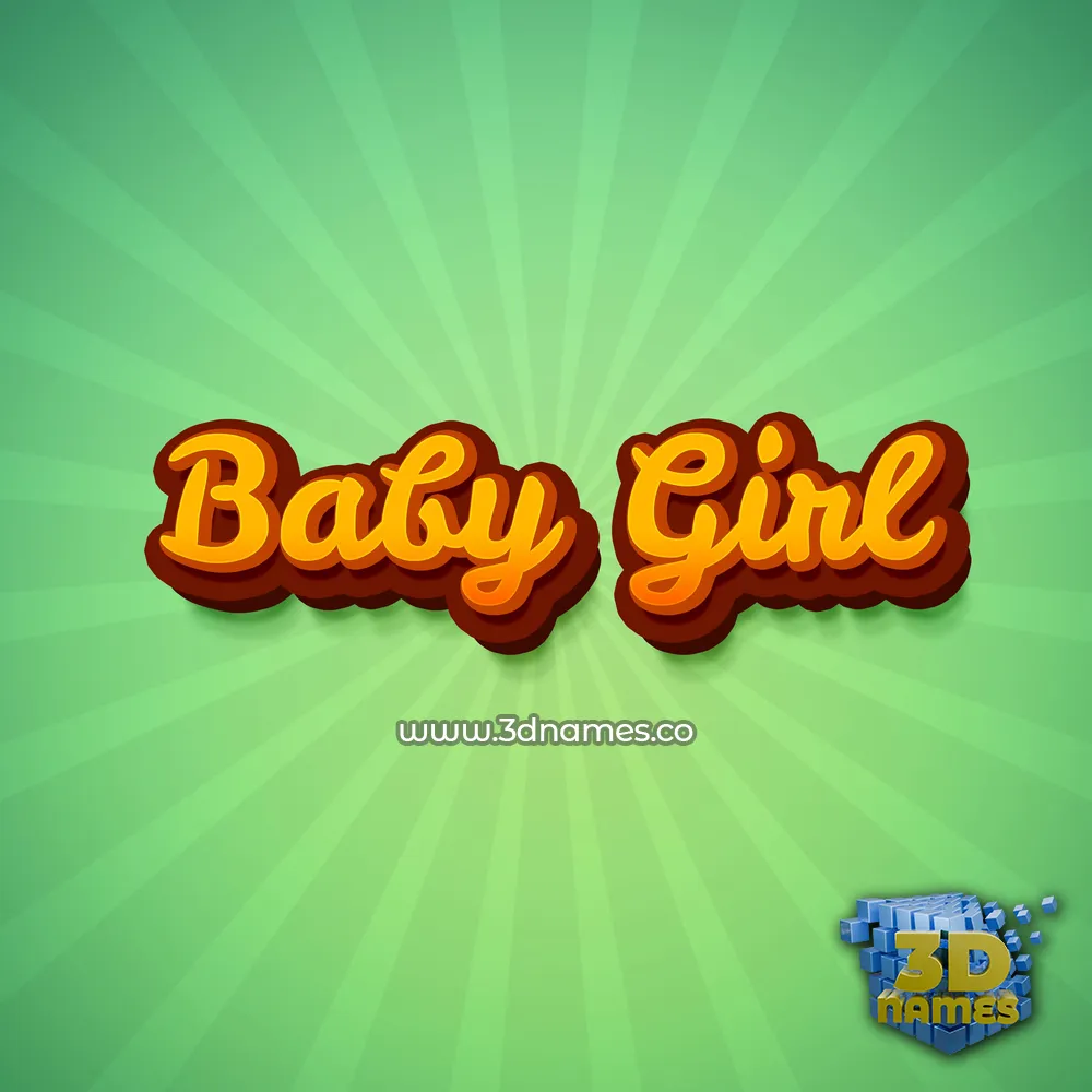 baby girl in Green Rays style - 3D name wallpaper