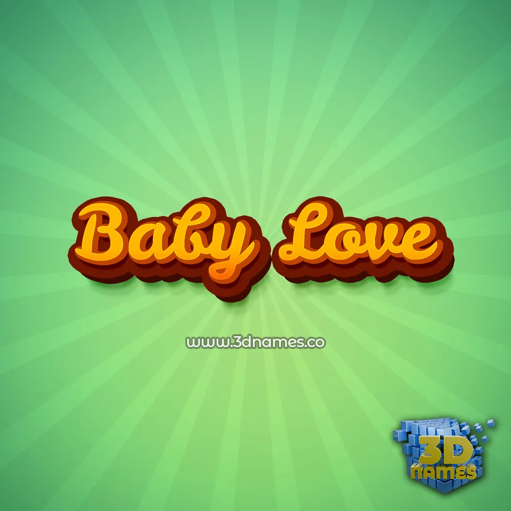 baby love in Green Rays style - 3D name wallpaper