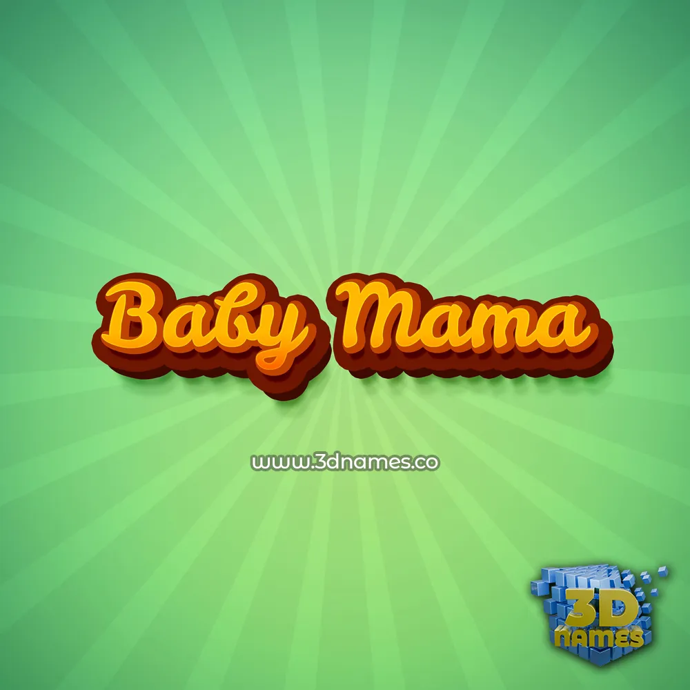baby mama in Green Rays style - 3D name wallpaper
