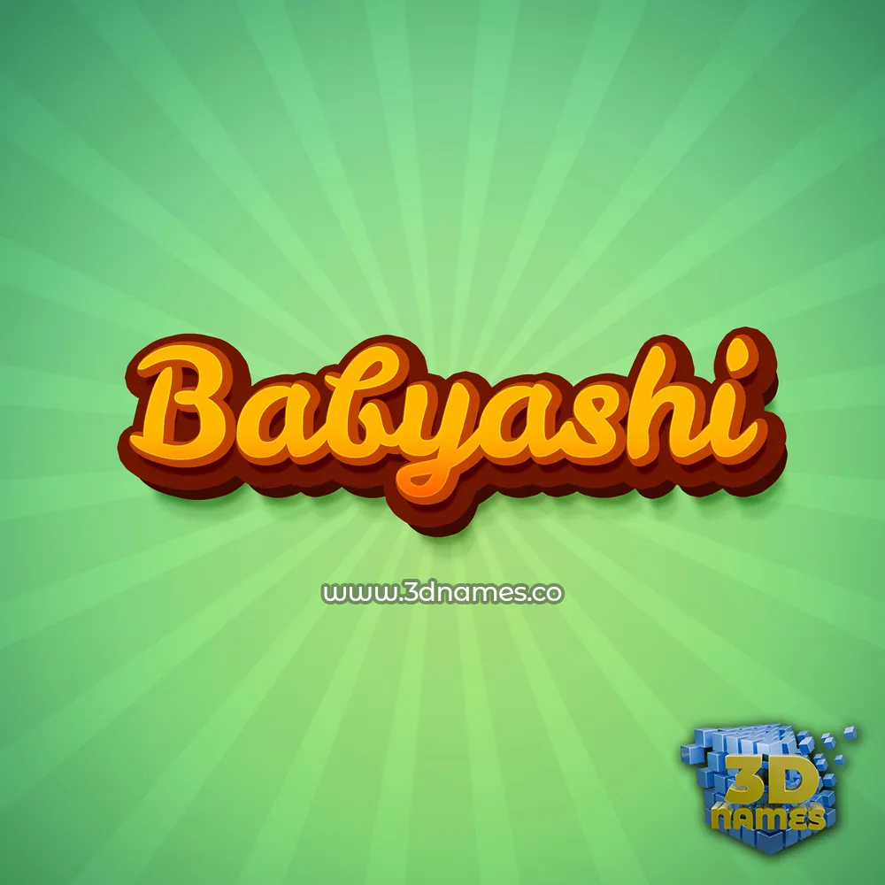 babyashi in Green Rays style - 3D name wallpaper