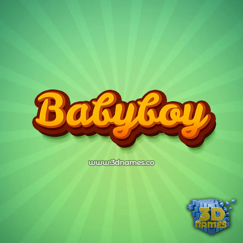 babyboy in Green Rays style - 3D name wallpaper