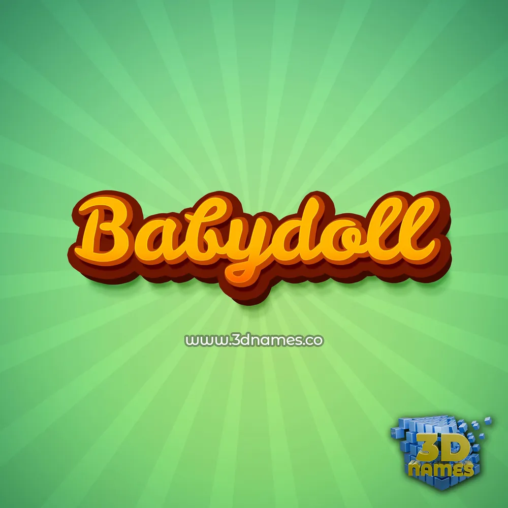 babydoll in Green Rays style - 3D name wallpaper
