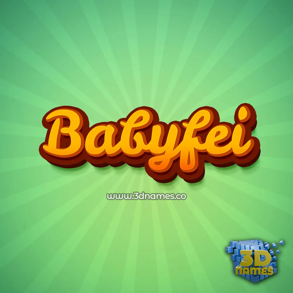 babyfei in Green Rays style - 3D name wallpaper