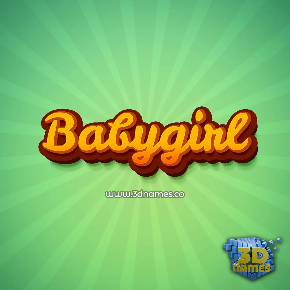 babygirl in Green Rays style - 3D name wallpaper