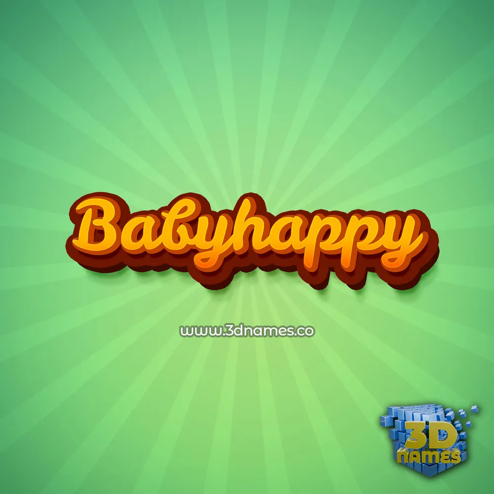 babyhappy in Green Rays style - 3D name wallpaper