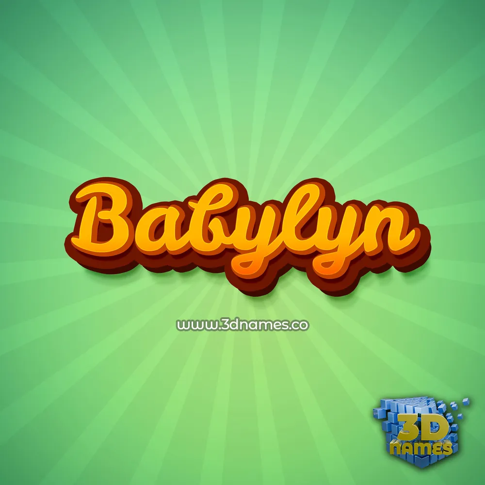 babylyn in Green Rays style - 3D name wallpaper
