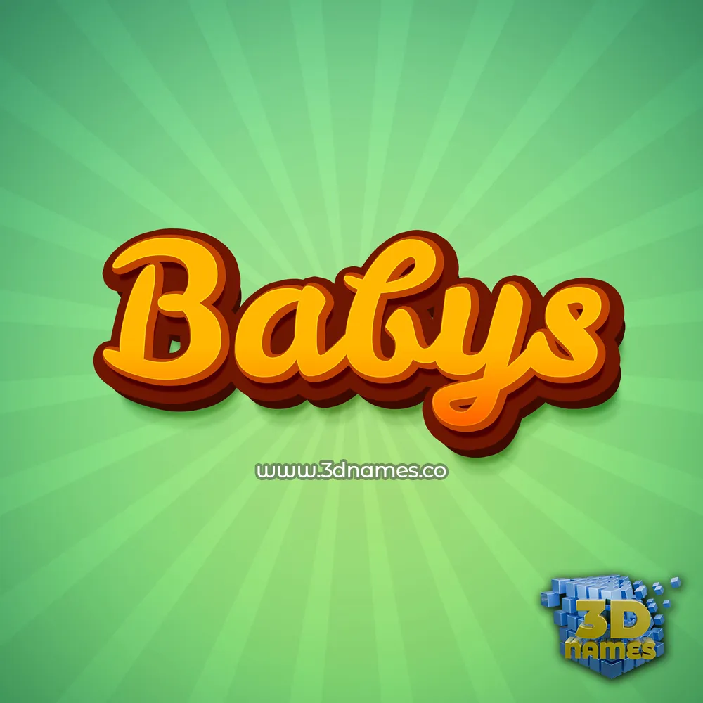 babys in Green Rays style - 3D name wallpaper