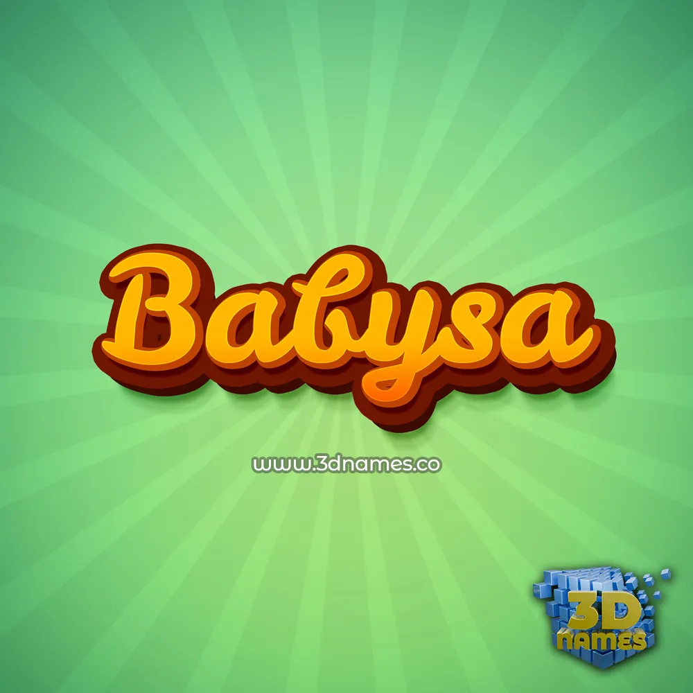 babysa in Green Rays style - 3D name wallpaper