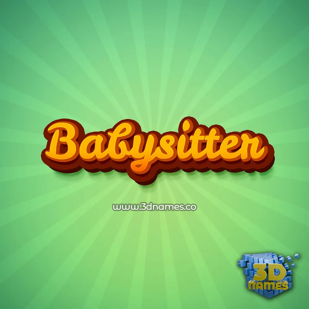 babysitter in Green Rays style - 3D name wallpaper