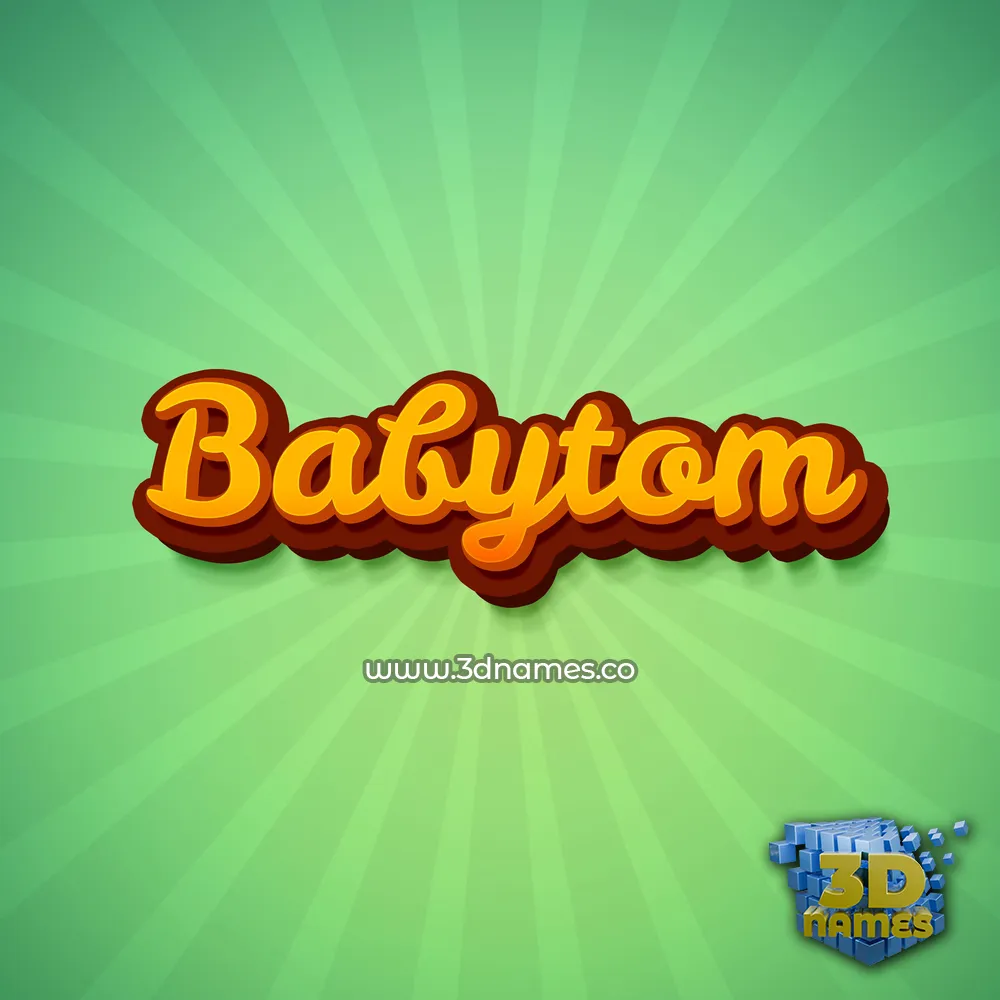 babytom in Green Rays style - 3D name wallpaper
