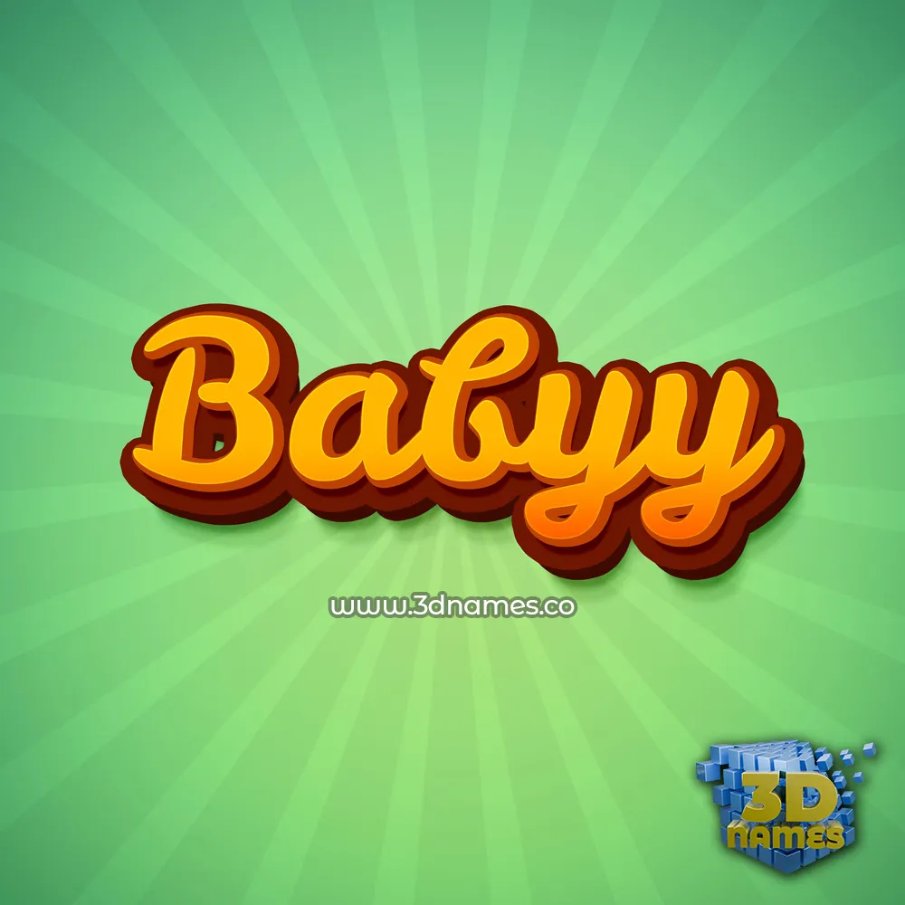 babyy in Green Rays style - 3D name wallpaper